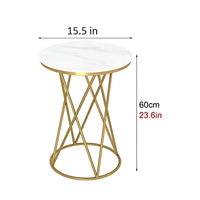 Rounded Side End Designer Golden Metal Finish Side Table