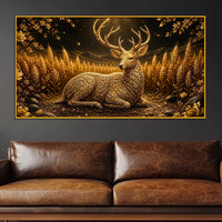 Royal Deer Floating Frame Crystal Wall Décor Painting