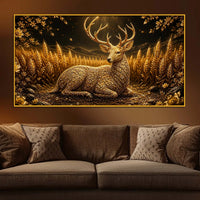 Royal Deer Floating Frame Crystal Wall Décor Painting