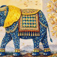 Royal Elephant Crystal Glass Wall Art Painting for Home Interior Décor