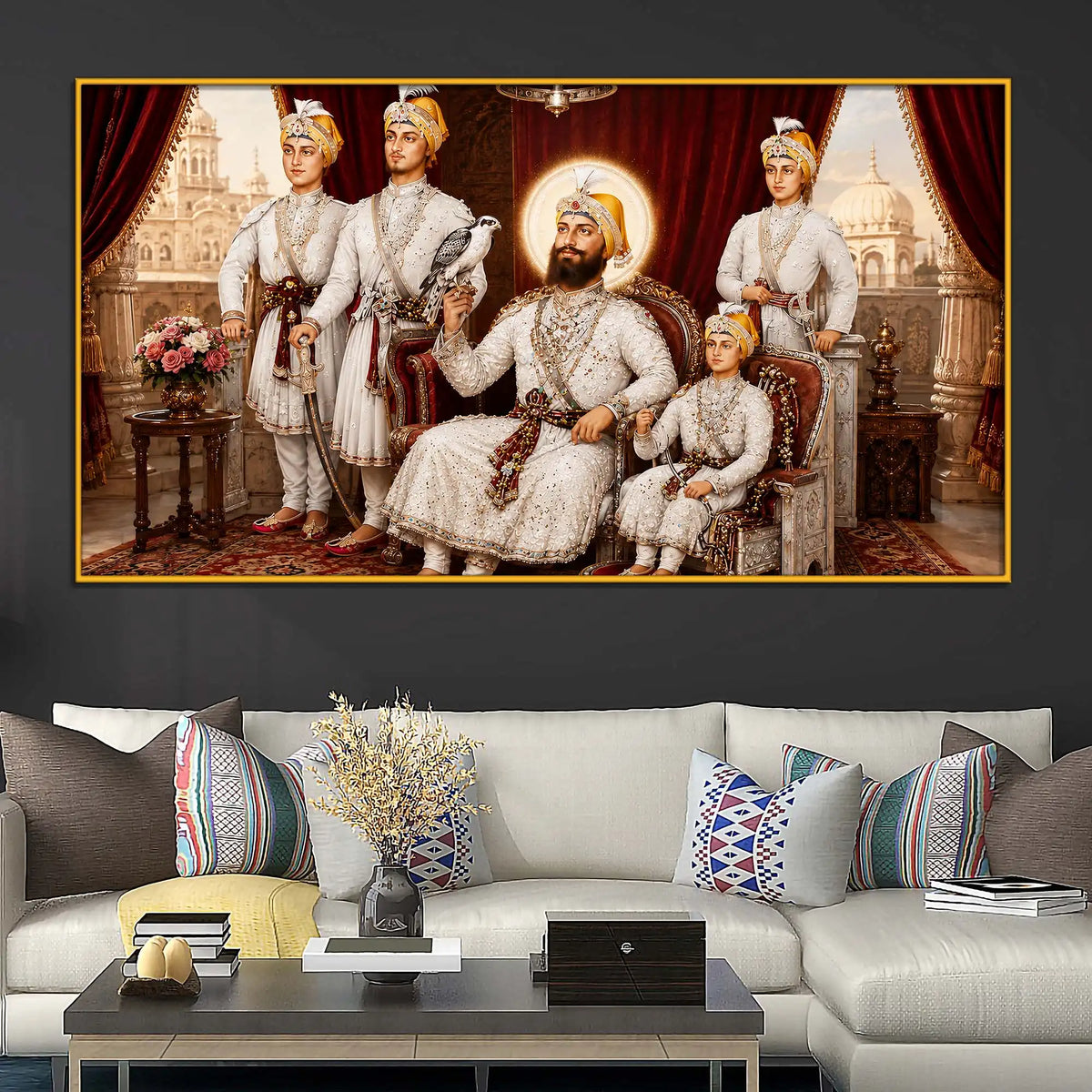 Royal Guru Gobind Singh Ji Floating Frame Crystal Wall Painting