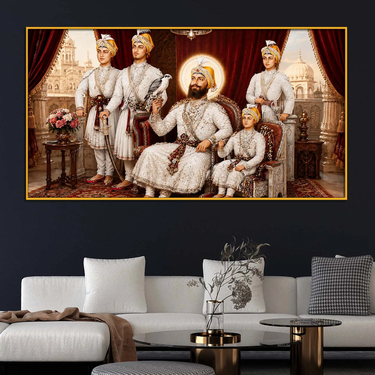 Royal Guru Gobind Singh Ji Floating Frame Crystal Wall Painting
