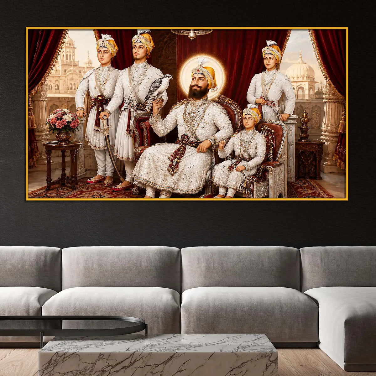 Royal Guru Gobind Singh Ji Floating Frame Crystal Wall Painting