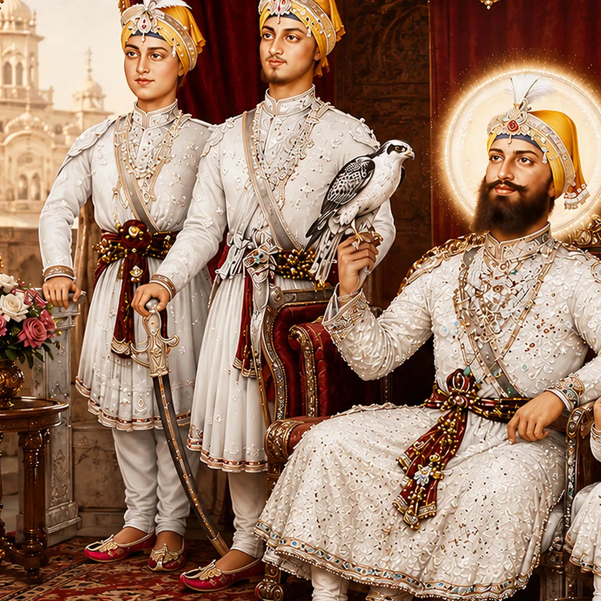 Royal Guru Gobind Singh Ji Floating Frame Crystal Wall Painting