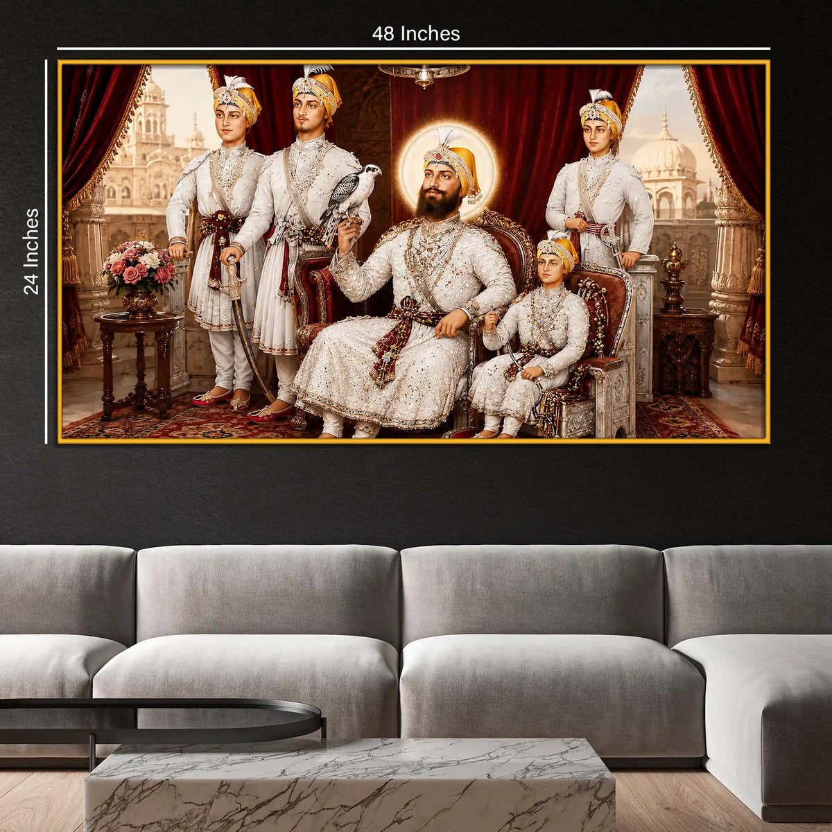 Royal Guru Gobind Singh Ji Floating Frame Crystal Wall Painting
