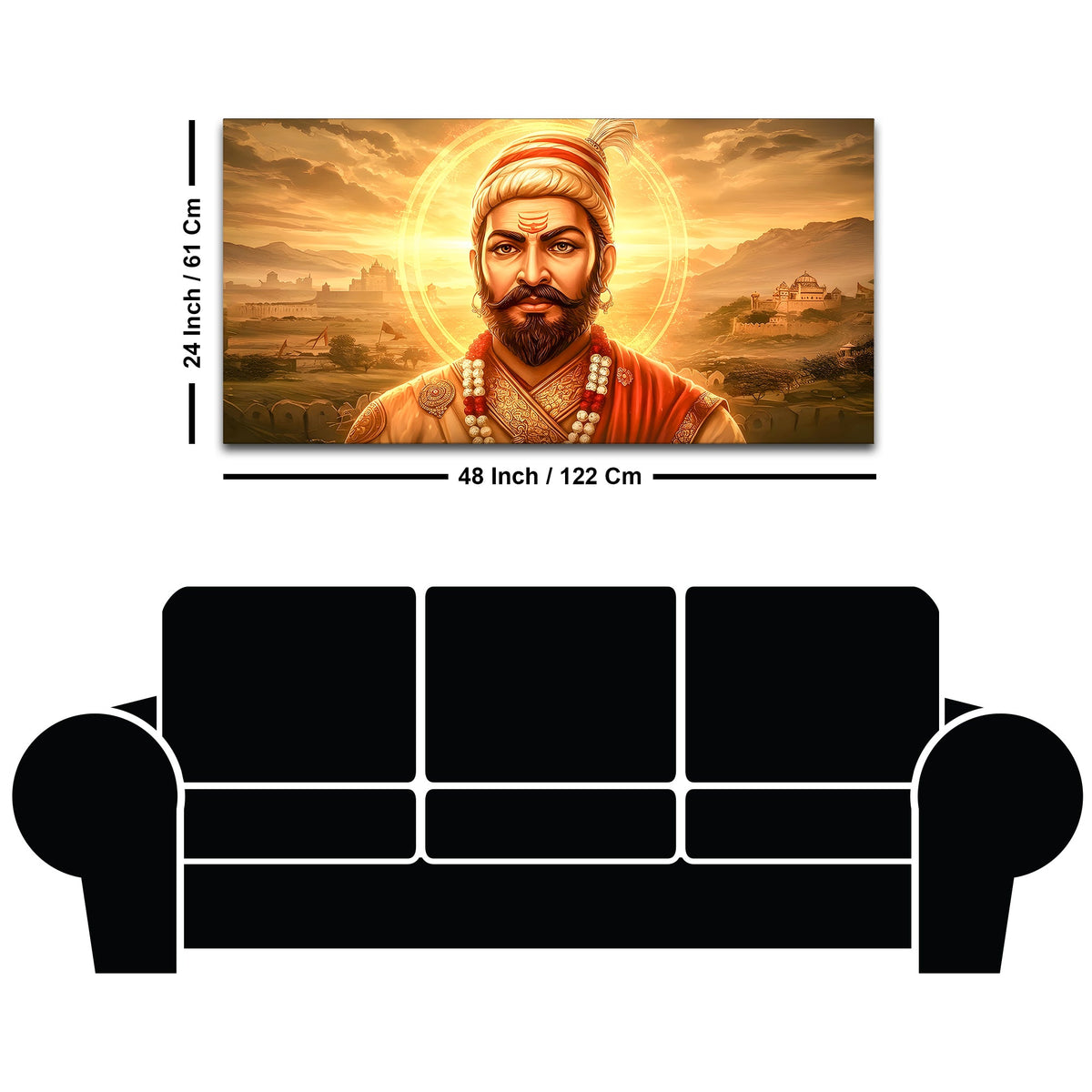 Royal Indian Chhatrapati Shivaji Maharaj Wall Art Painting