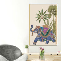Royal Indian Elephant Canvas Painting | Traditional Wall Decor