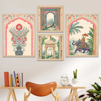 Royal Indian Miniature Art Wall Frame Set of Four