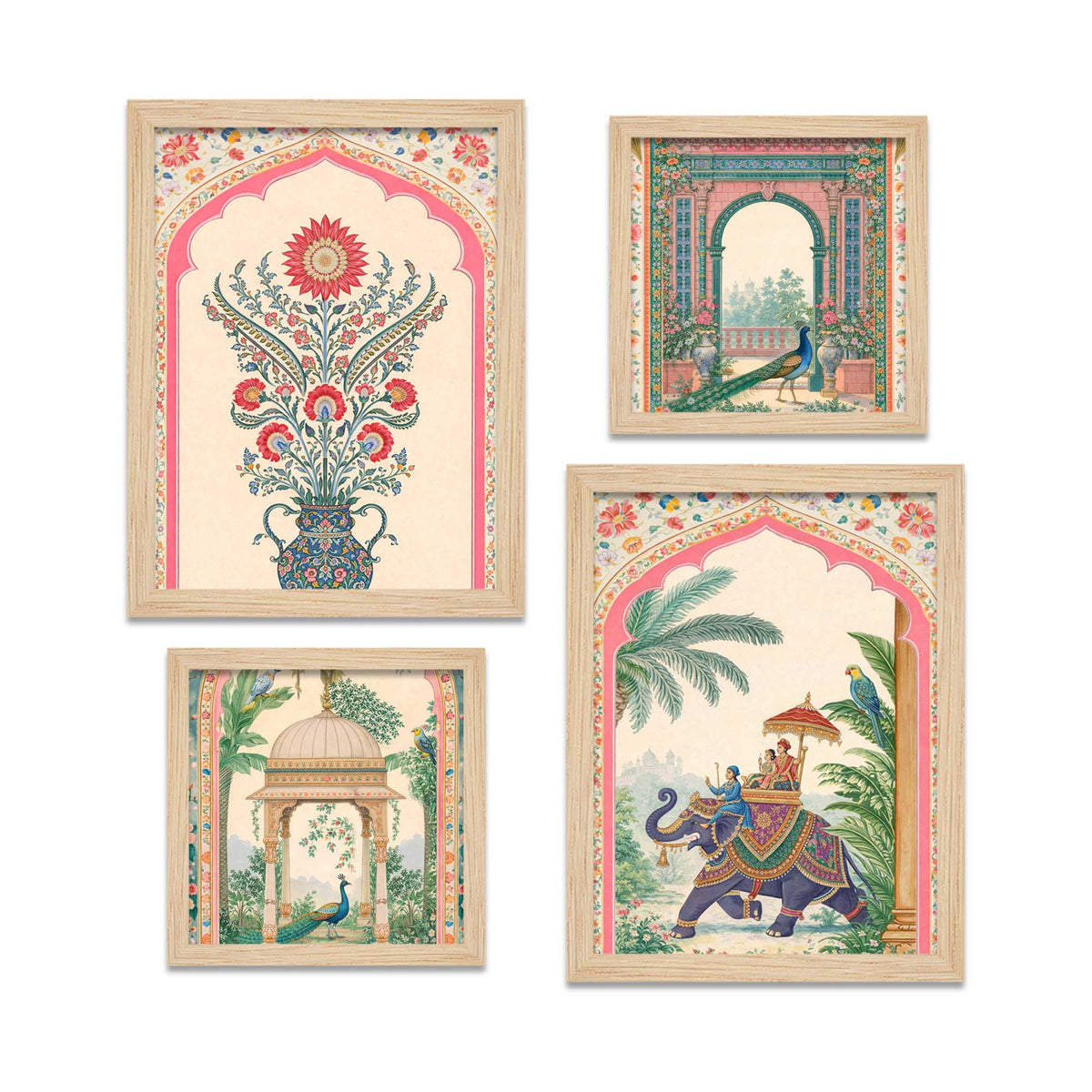 Royal Indian Miniature Art Wall Frame Set of Four