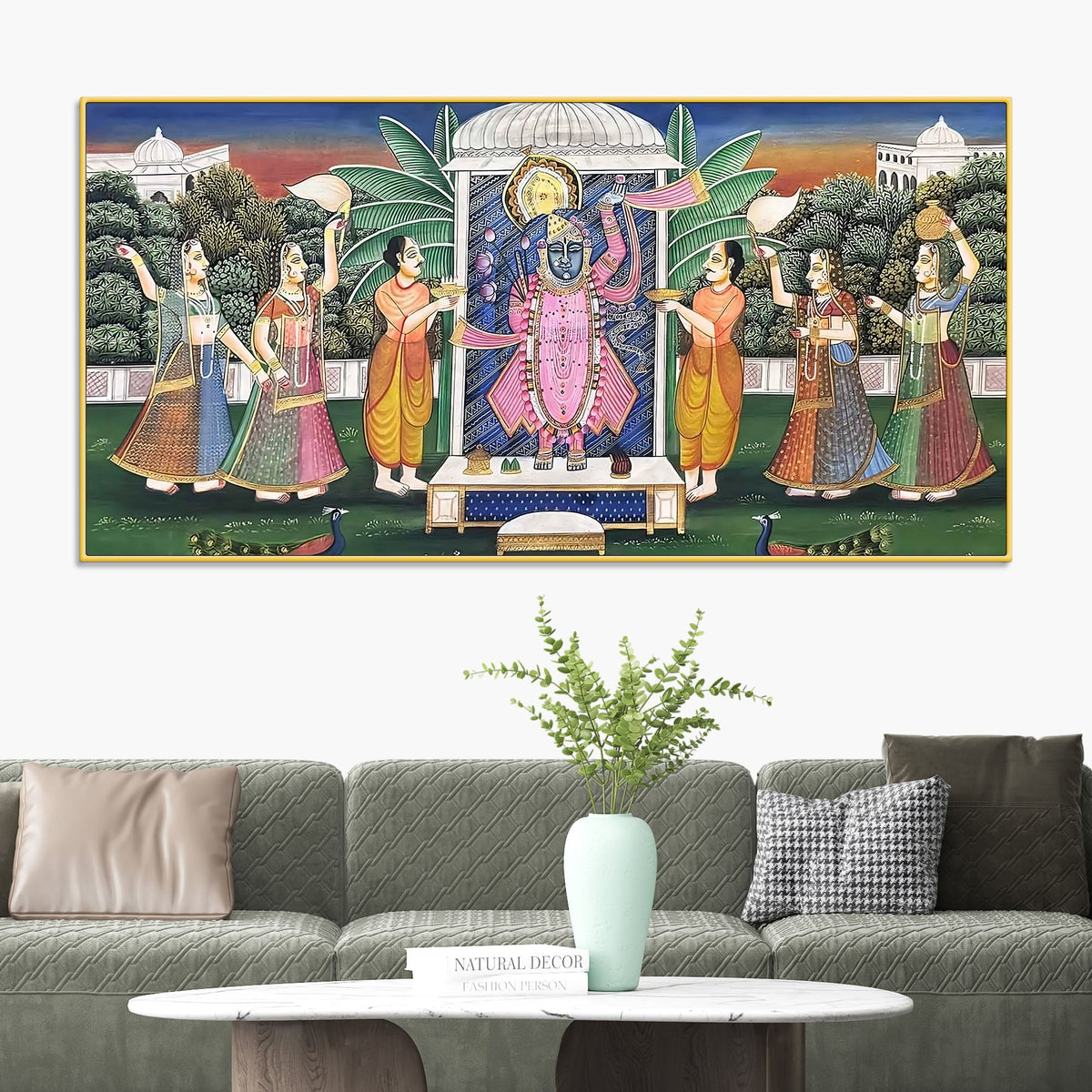 Royal Indian Pichwai Shreenathji Canvas Wall Painting