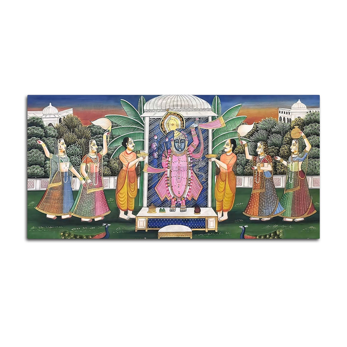 Royal Indian Pichwai Shreenathji Canvas Wall Painting
