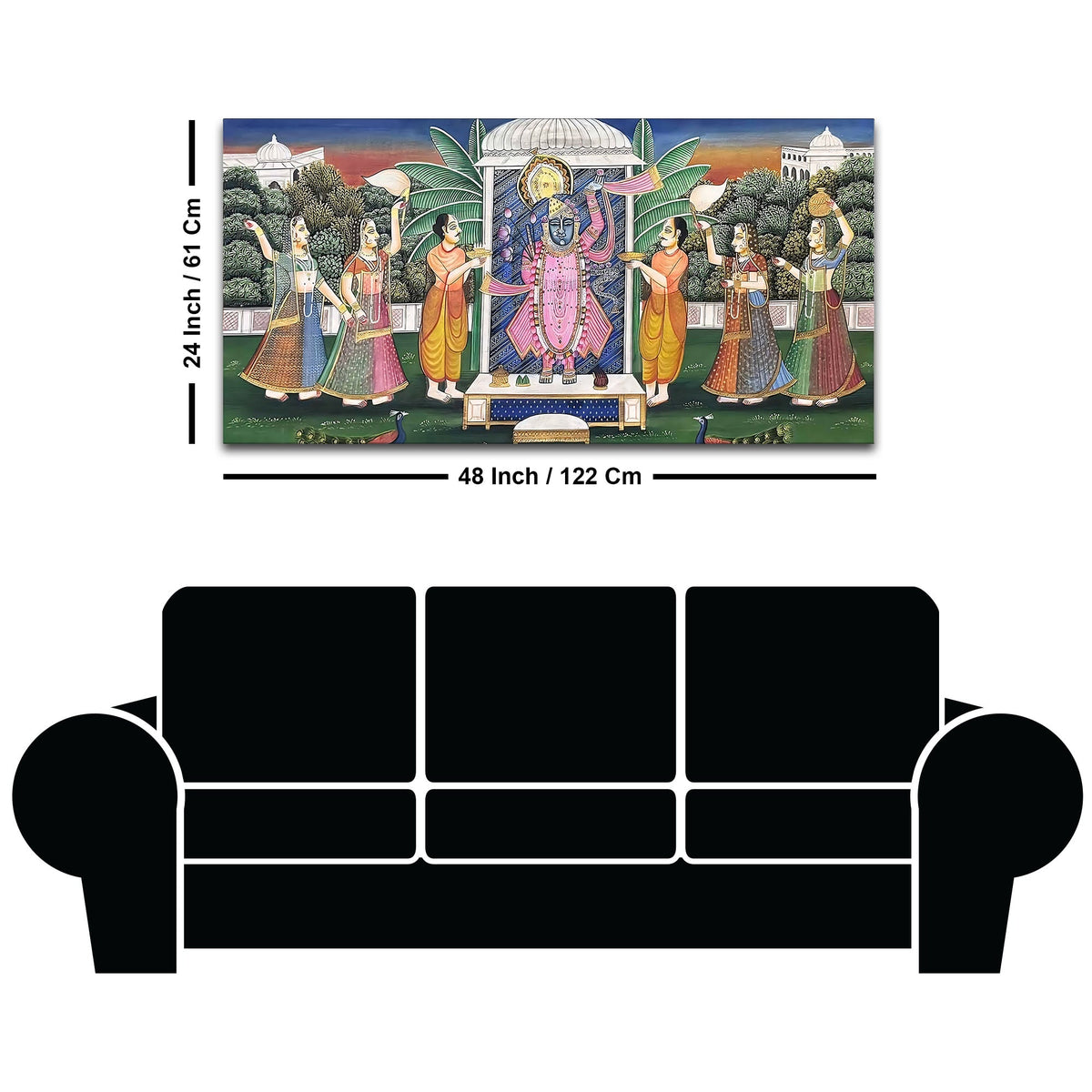 Royal Indian Pichwai Shreenathji Canvas Wall Painting