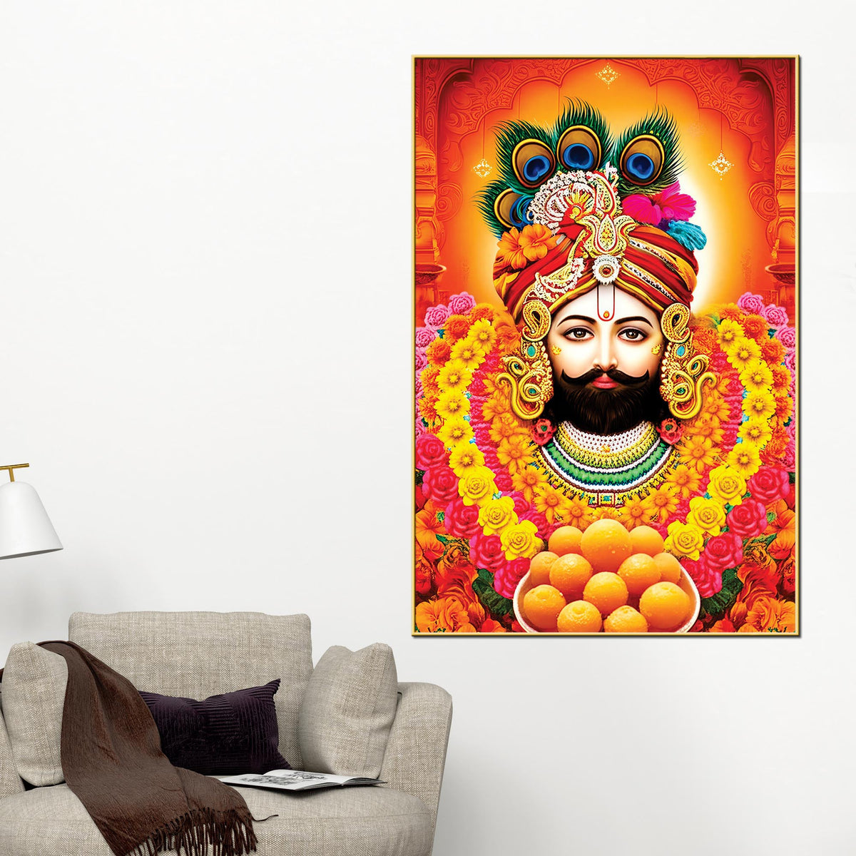 Royal Khatu Shyam Ji Canvas Painting | Traditional Wall Décor