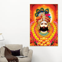 Royal Khatu Shyam Ji Canvas Painting | Traditional Wall Décor