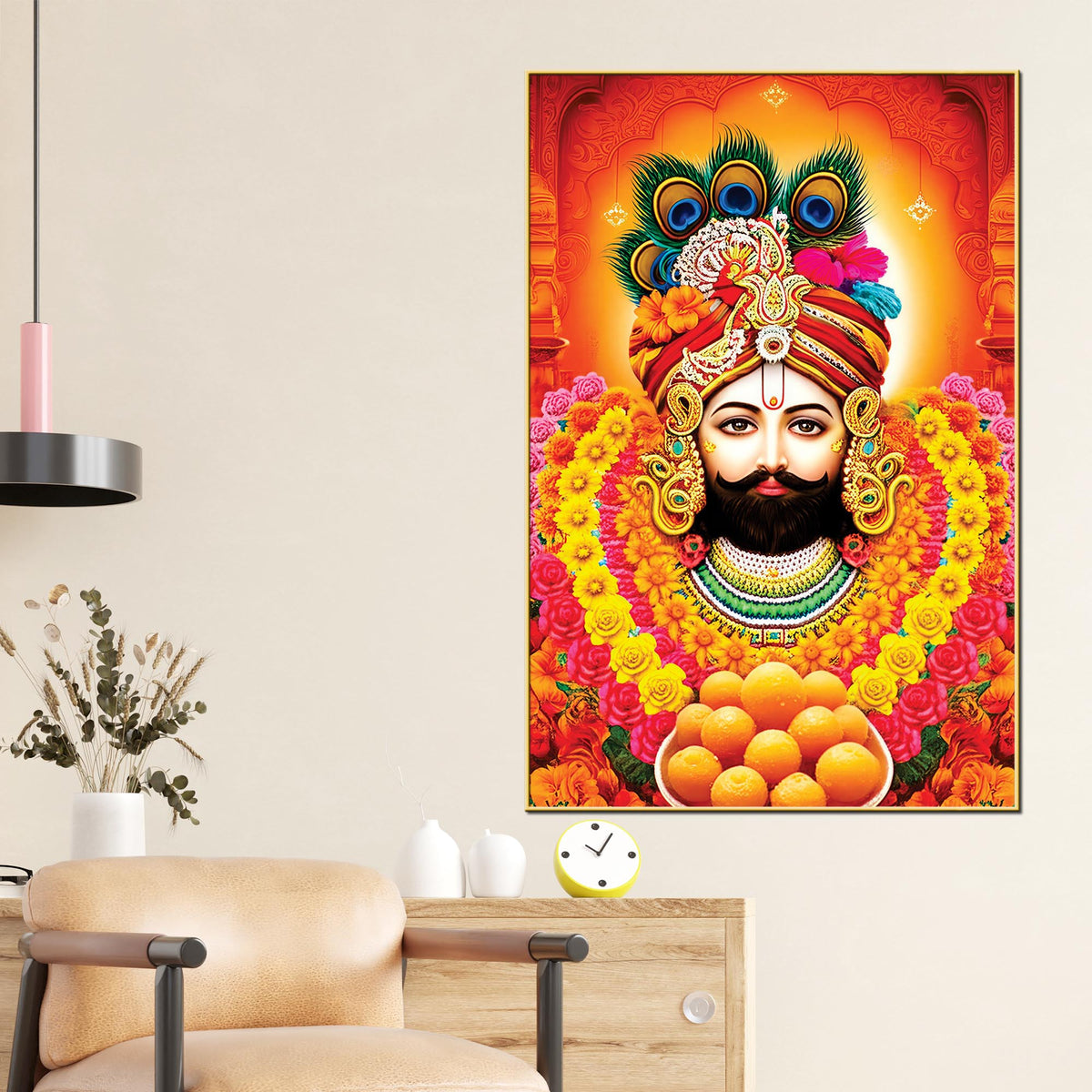 Royal Khatu Shyam Ji Canvas Painting | Traditional Wall Décor