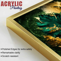 Royal Leaf Floating Acrylic Wall Decor Painting Set of 3