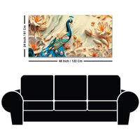 Royal Peacock Abstract Canvas Painting for Home Décor
