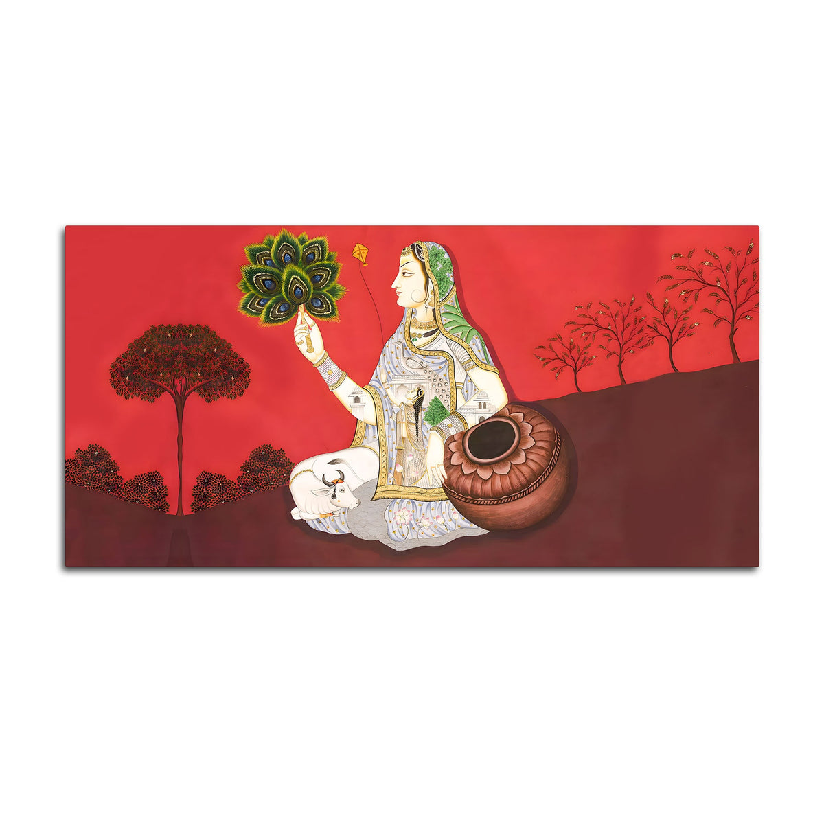Royal Pichwai Gopi Canvas Painting – Traditional Indian Art
