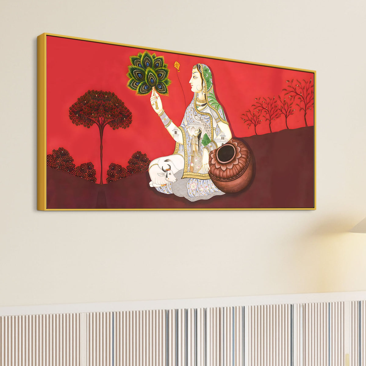 Royal Pichwai Gopi Canvas Painting – Traditional Indian Art