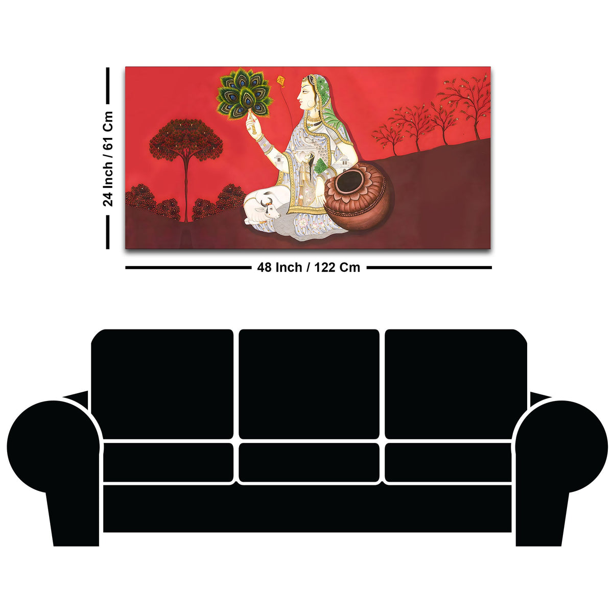Royal Pichwai Gopi Canvas Painting – Traditional Indian Art