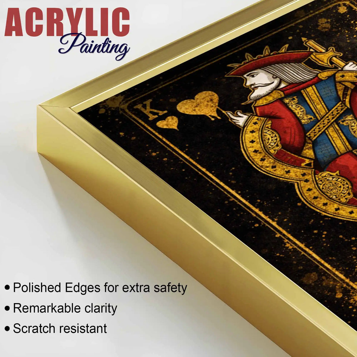 Royal Playing Cards Floating Acrylic Wall Painting Set of 3