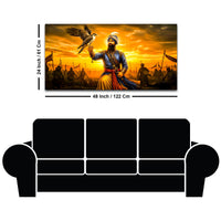 Royal Sikh Guru Warrior Canvas Painting for Living Room