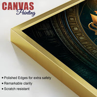 Royal Temple Inspired Lord Shri Ganeshji Canvas Wall Art Painting for Home & Office – Elegant Spiritual Wall Décor