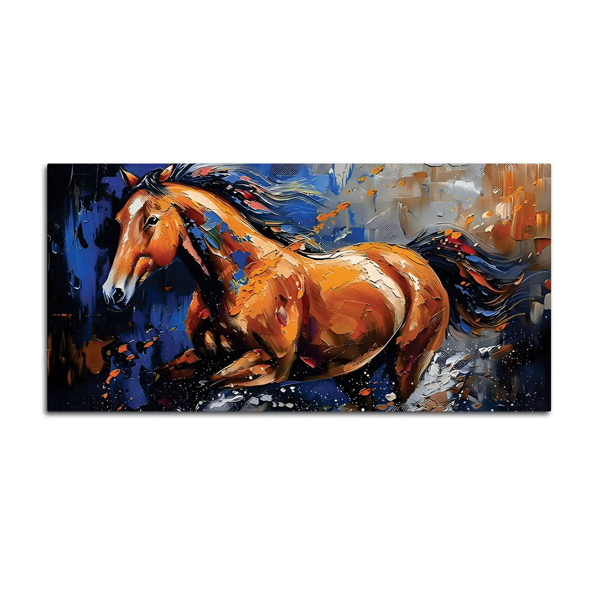 Running Horse Canvas Wall Painting for Living Room Décor