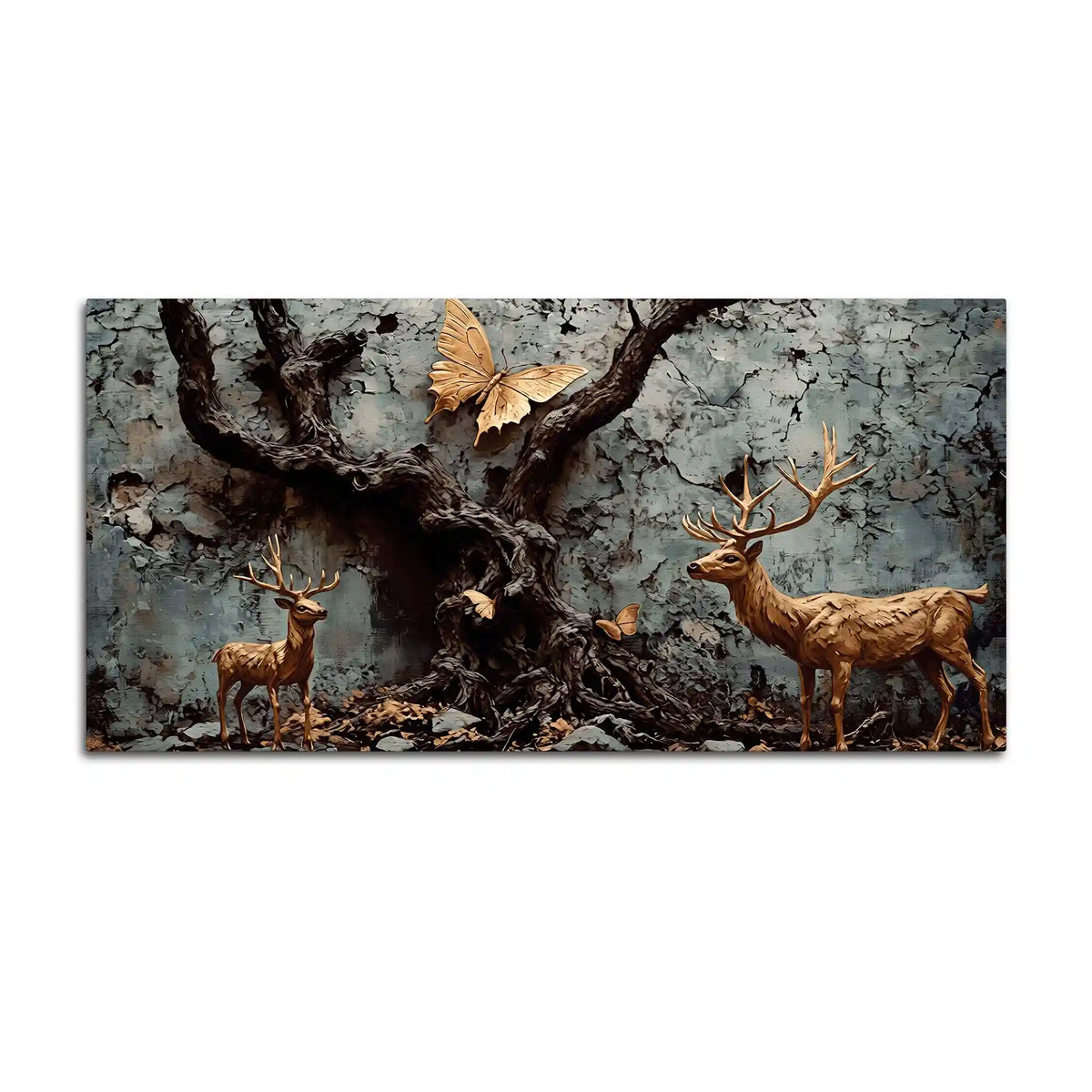 Rustic Forest Abstract Canvas Wall Decorative Painting