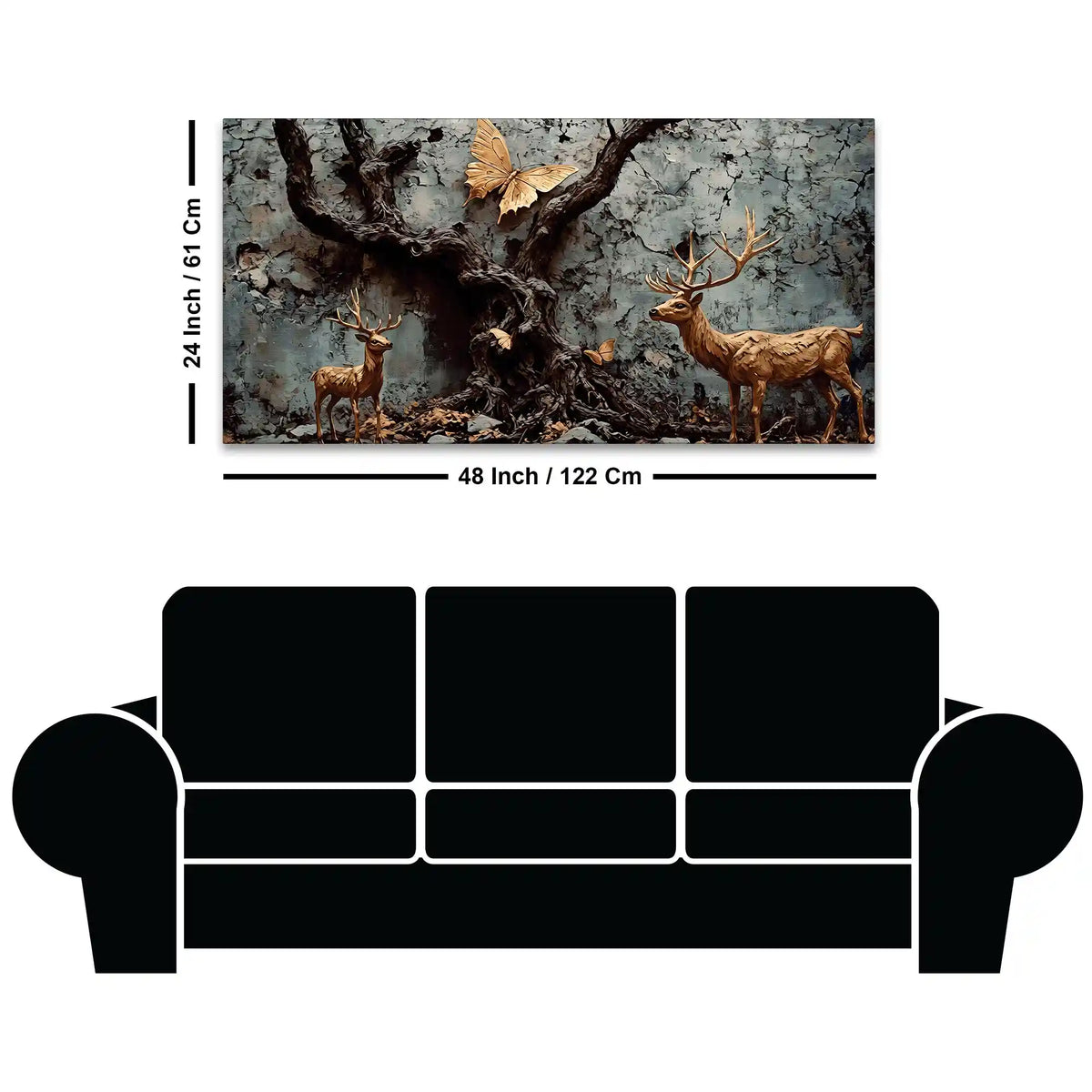 Rustic Forest Abstract Canvas Wall Decorative Painting