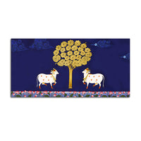 Sacred Cow Pair Wall Painting | Positive Energy Home Decor Art