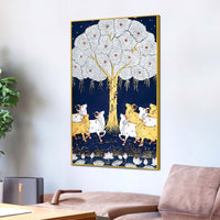 Sacred Cow Pichwai Canvas Painting | Traditional Indian Wall Decor