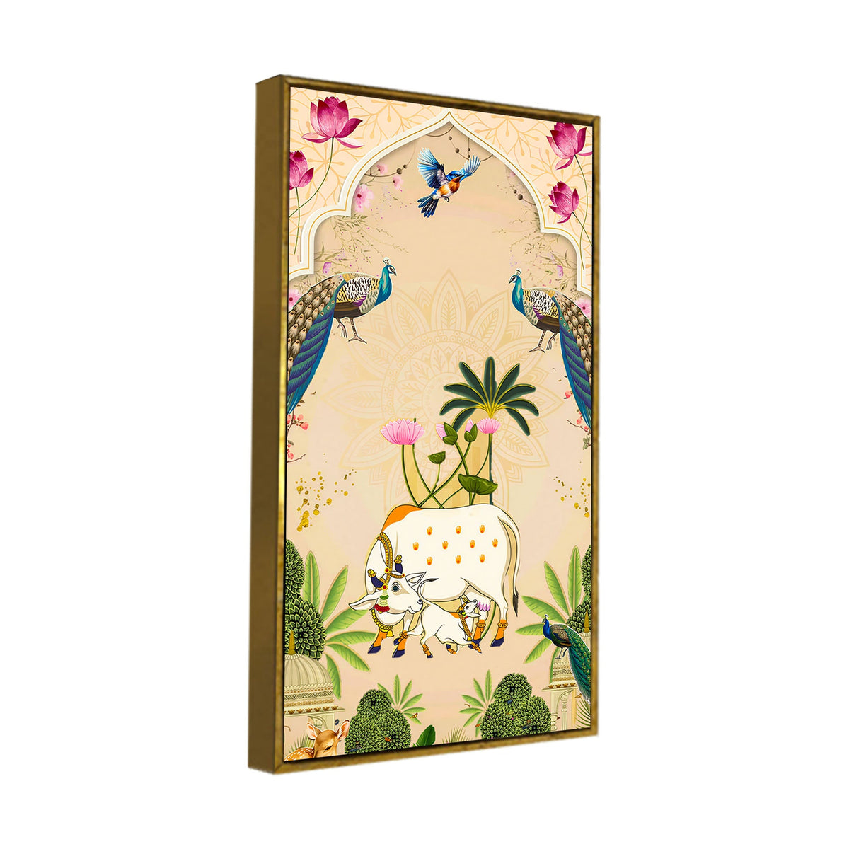 Sacred Cow Pichwai Canvas Wall Painting | Living Room Wall Decor
