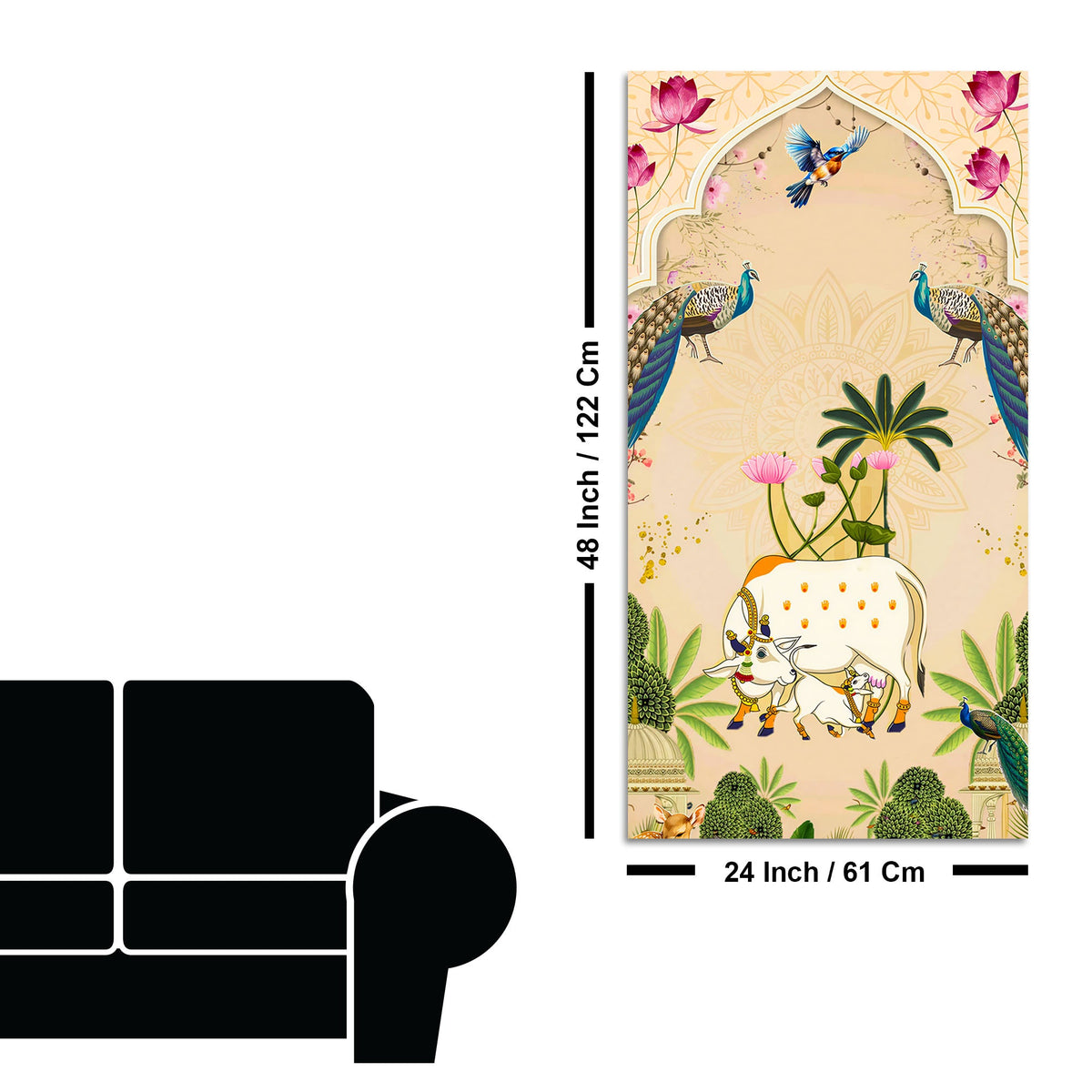 Sacred Cow Pichwai Canvas Wall Painting | Living Room Wall Decor