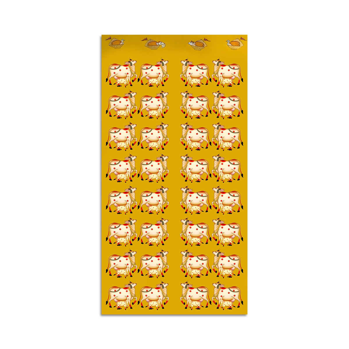 Sacred Cow Pichwai Style Canvas Painting | Nathdwara Inspired Wall Décor Art