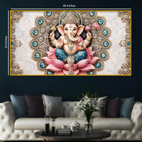 Sacred Ganpati Bappa Devotional Crystal Glass Painting for Home & Office