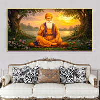 Sacred Guru Nanak Dev Ji Devotional Canvas Art for Home Temple