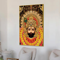 Sacred Khatu Shyam Ji Canvas Wall Painting | Hindu Religious Painting