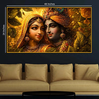 Sacred Radha Krishna Crystal Floating Frame Wall Painting