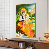 Sacred Shree Radha Krishna Love Canvas Wall Painting for Home & Temple