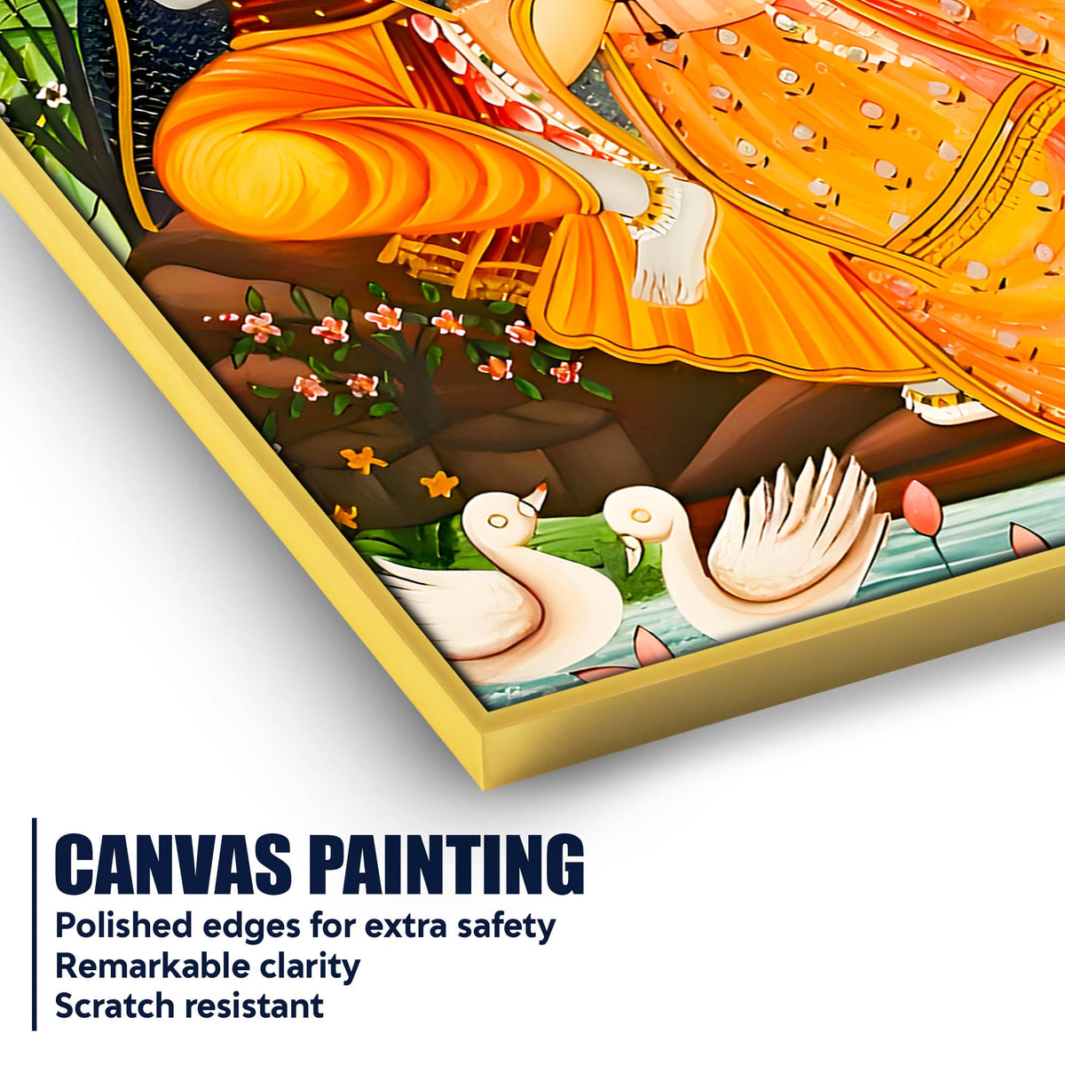 Sacred Shree Radha Krishna Love Canvas Wall Painting for Home & Temple
