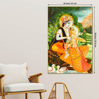 Sacred Shree Radha Krishna Love Canvas Wall Painting for Home & Temple