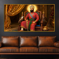 Sacred Sikh Guru Floating Frame Crystal Wall Art Painting