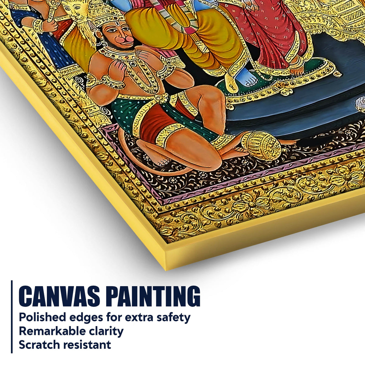 Sacred Sita Ram Family Portrait Temple Inspired Canvas Wall Painting