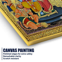 Sacred Sita Ram Family Portrait Temple Inspired Canvas Wall Painting
