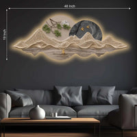 Scenic Mountain Landscape Crystal Glass Backlit LED Wall Art