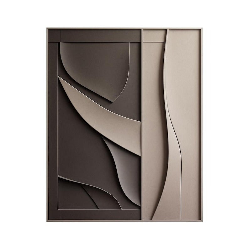 Sculptural Wall Decor with Geometric and Organic Elements