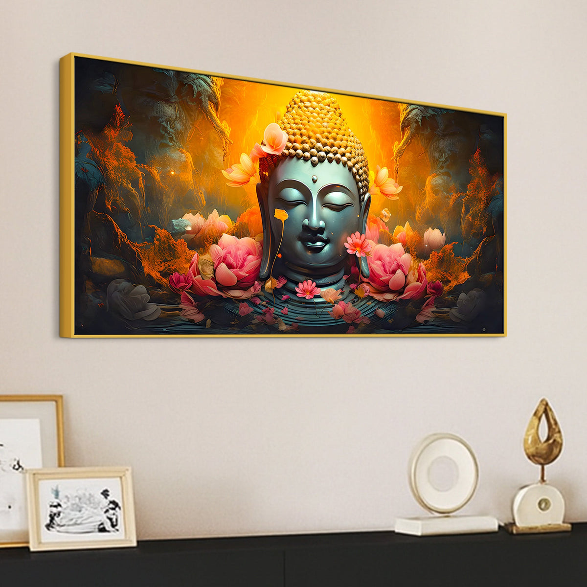 Serene Buddha Canvas Wall Painting for Calm & Peaceful Home Decor