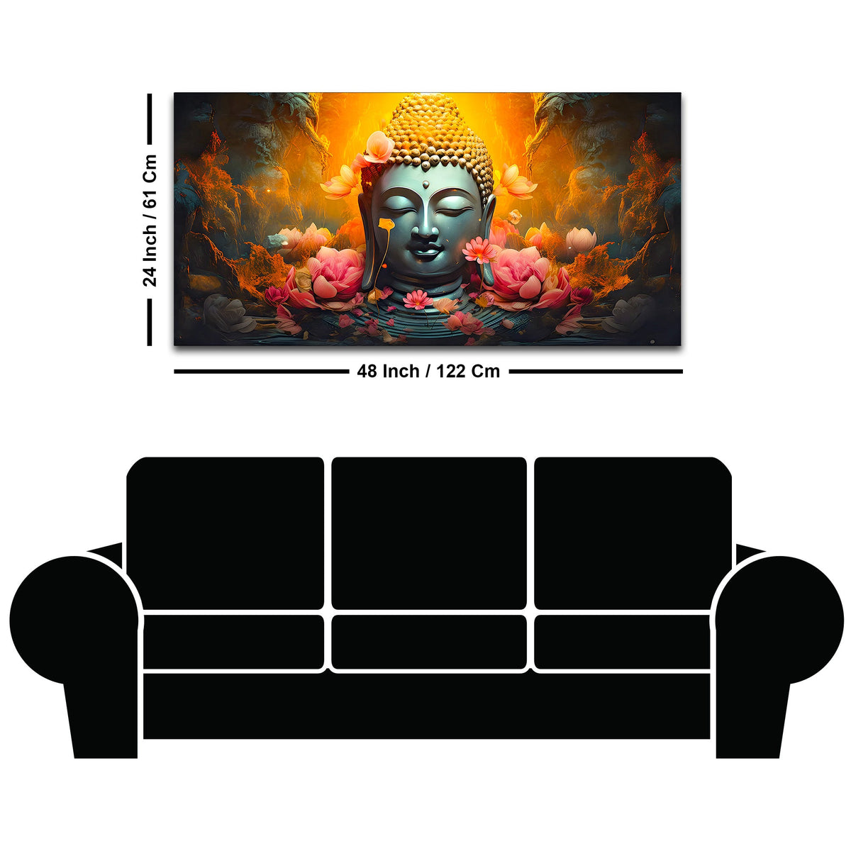 Serene Buddha Canvas Wall Painting for Calm & Peaceful Home Decor