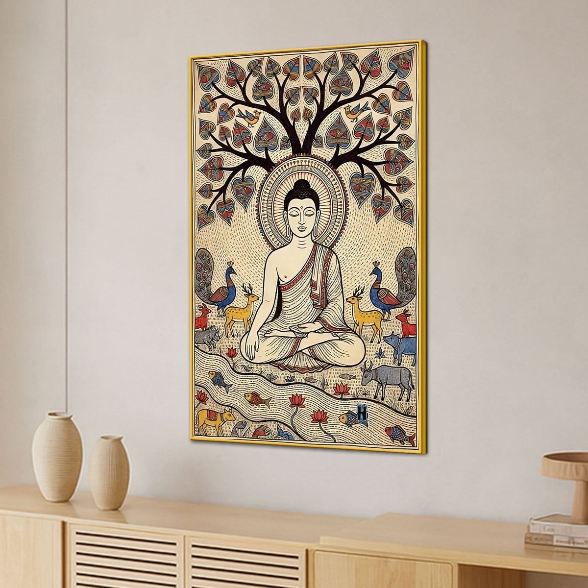 Serene Buddha Meditation Canvas Painting